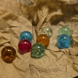 Set of Colorful Glass Marbles